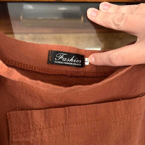 Boho Linen/Cotton Overalls Size L Cottagecore - Picture 3 of 3